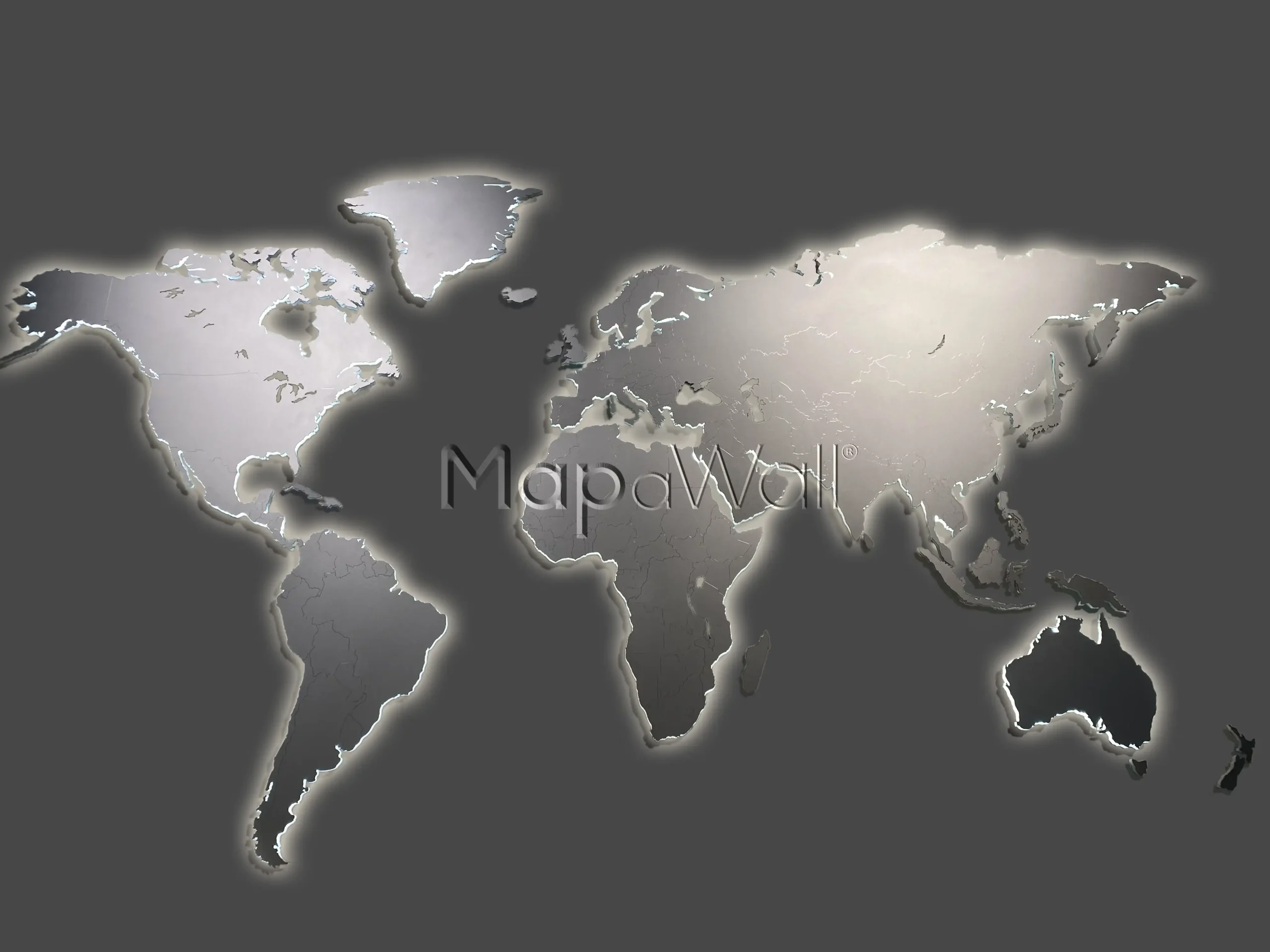 The LED Illuminated Stainless Steel world map