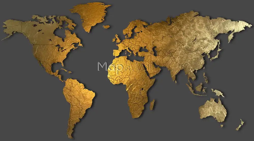 World map made of gold